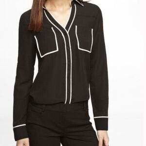 Express Portofino Collared Blouse Shirt sz S